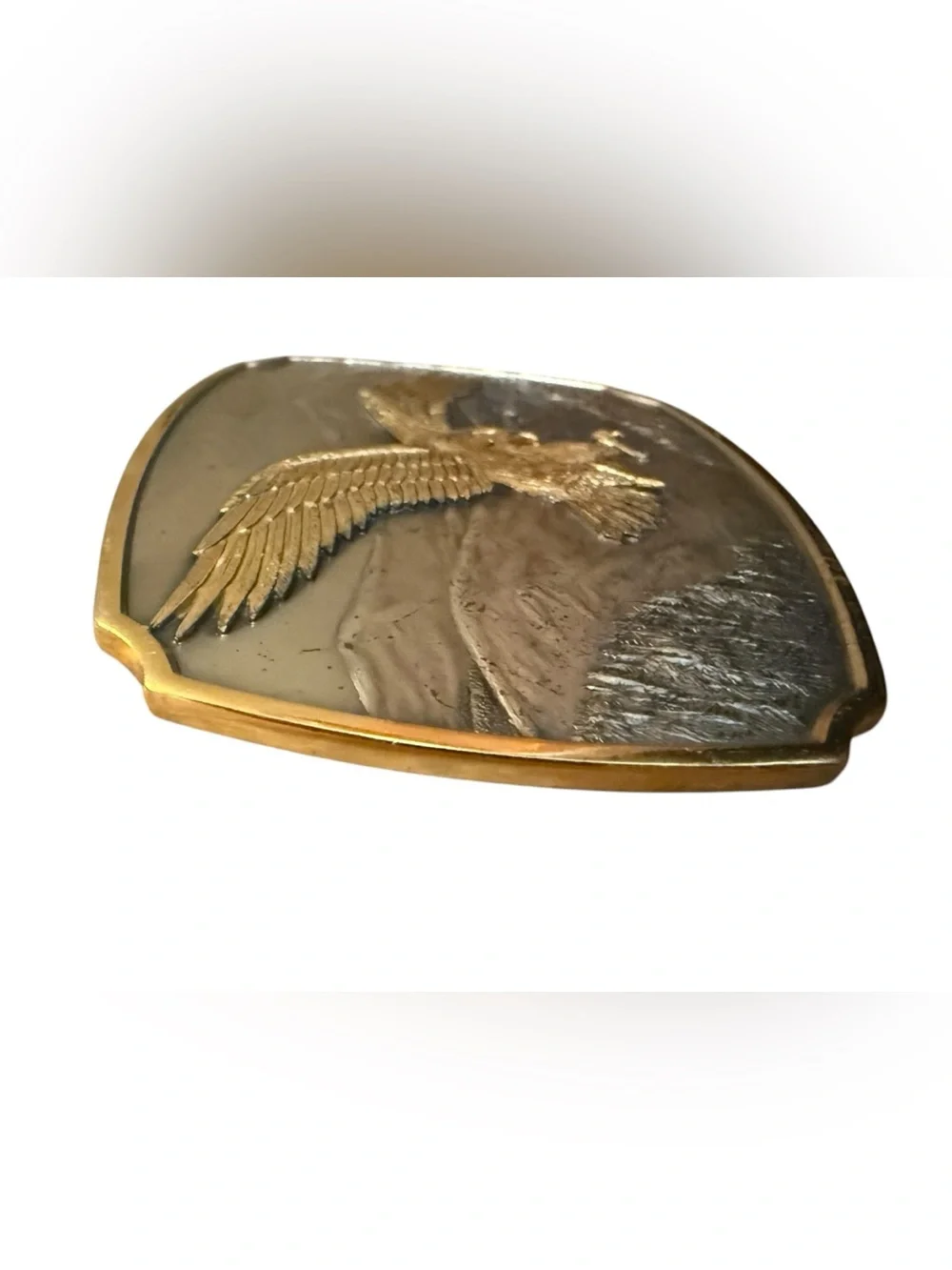 VTG 1981 The Historic Providence Mint Bald Eagle Sterling Silver Belt Buckle USA